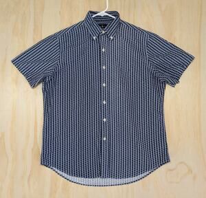 Polo Ralph Lauren Men's Medium Blue P Wing Print Cotton Button Down Shirt
